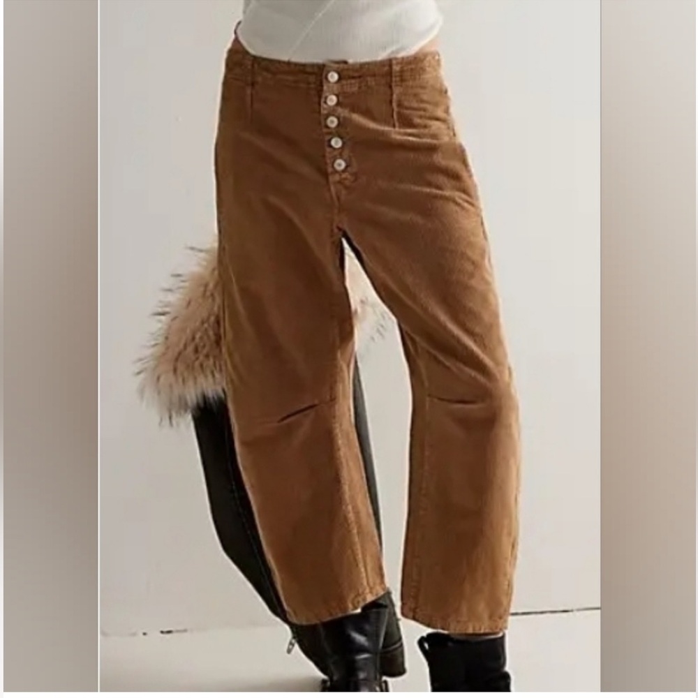 Free People We The Free Osaka Mid Rise Barrel Corduroy Pants Slouchy Size 29